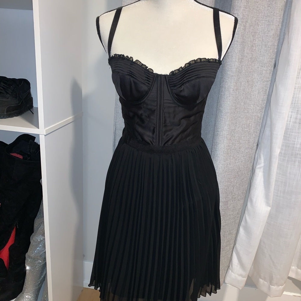 GUESS bustier corset sexy black dress SILKY TOP M